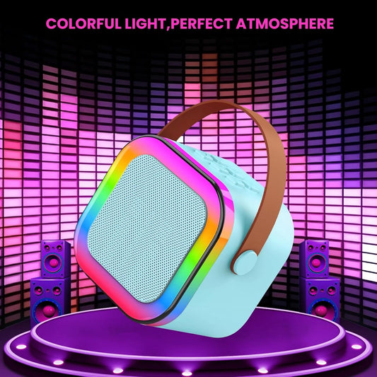 Portable Bluetooth Karaoke Speaker with RGB Lights &amp; Controllable Battery – Mini Loud Speaker for Kids, Girls, and Boys | Perfect Gift for Family Parties and Karaoke Fun ( Without Mic )