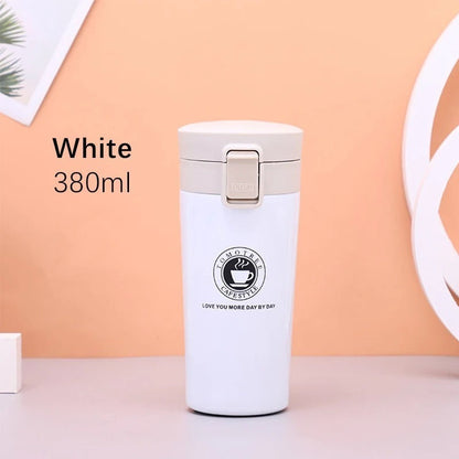 Hot & Cold Stainless Steel Vacuum Flask – 380ml | Double Wall Insulated Water Bottle | Leakproof Coffee & Tea Thermos Travel Mug (random Color)